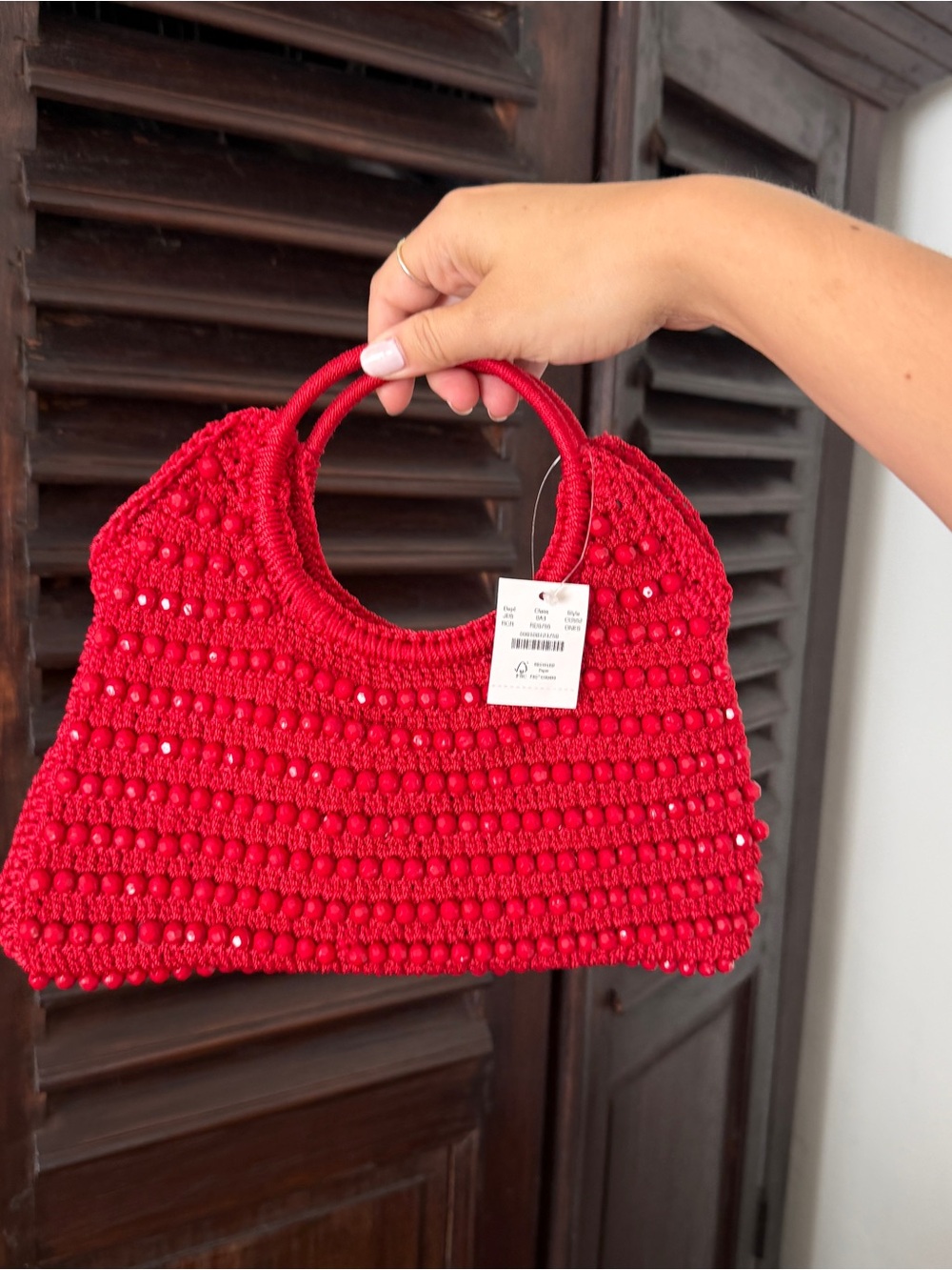 J.Crew new Red Crochet Beaded Handbag - Women Bags
